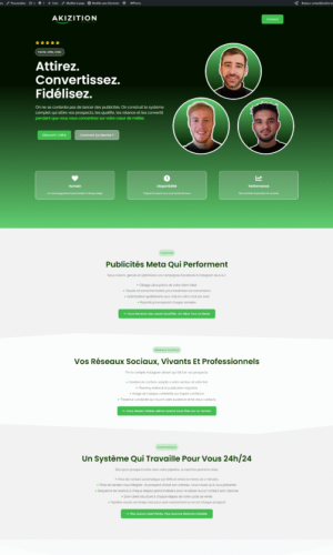 Capture d'écran du site Akizition
